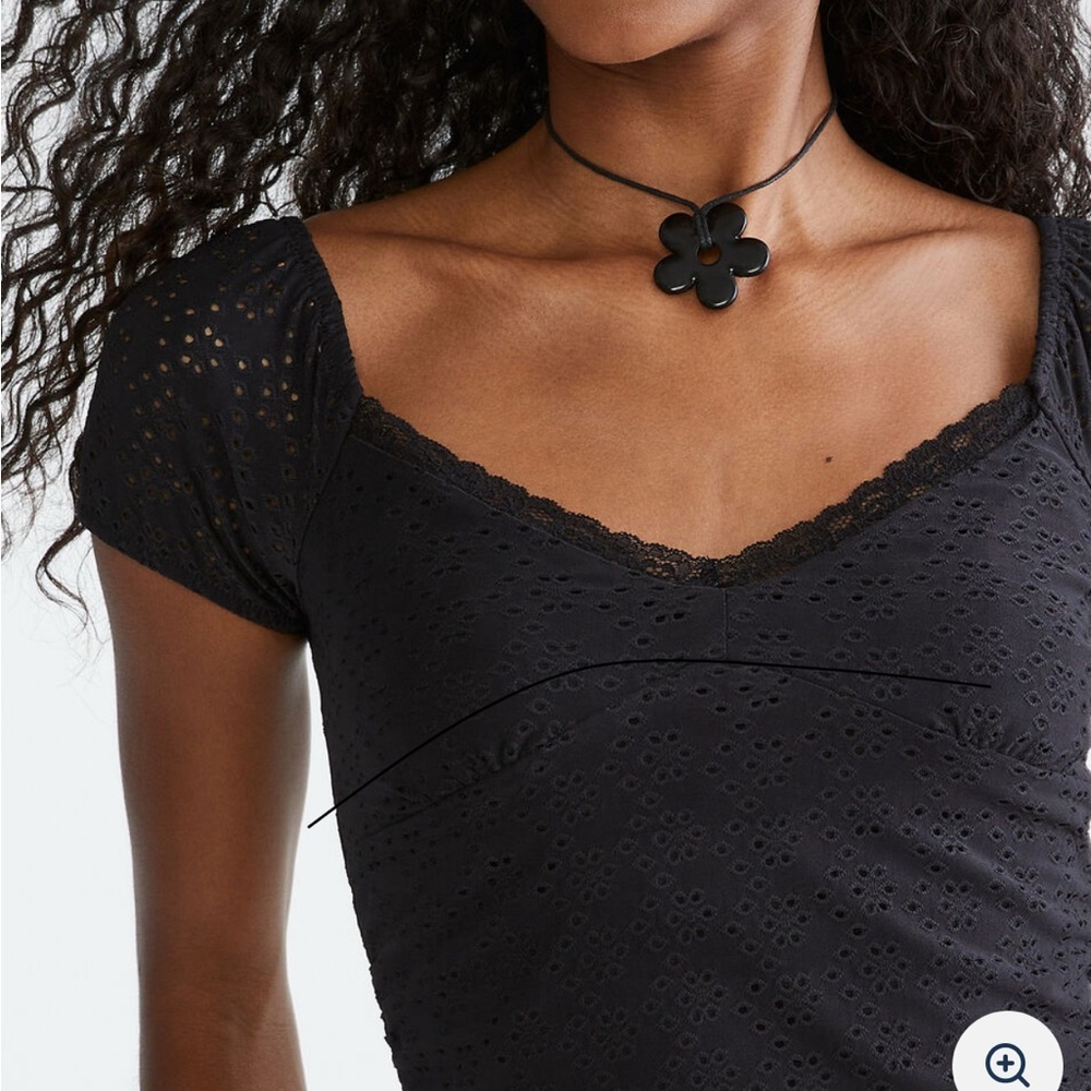 Aeropostale Black Eyelet Women's Top